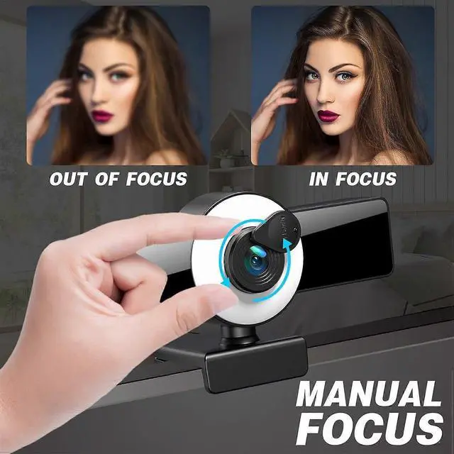 Alt view image 4 of 5 - Ecocleanpath 1080P Streaming Webcam with Ring Light & Auto Focus - USB PC Gaming Camera (Black)