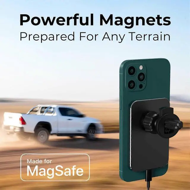 Alt view image 2 of 5 - Ecocleanpath MagSafe Car Vent Mount & 15W Wireless Charger for iPhone 16-12 | Fast Magnetic Phone Holder (White)