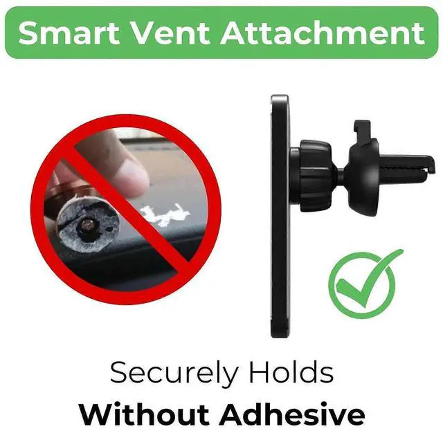 Alt view image 3 of 5 - Ecocleanpath MagSafe Car Vent Mount & 15W Wireless Charger for iPhone 16-12 | Fast Magnetic Phone Holder (White)