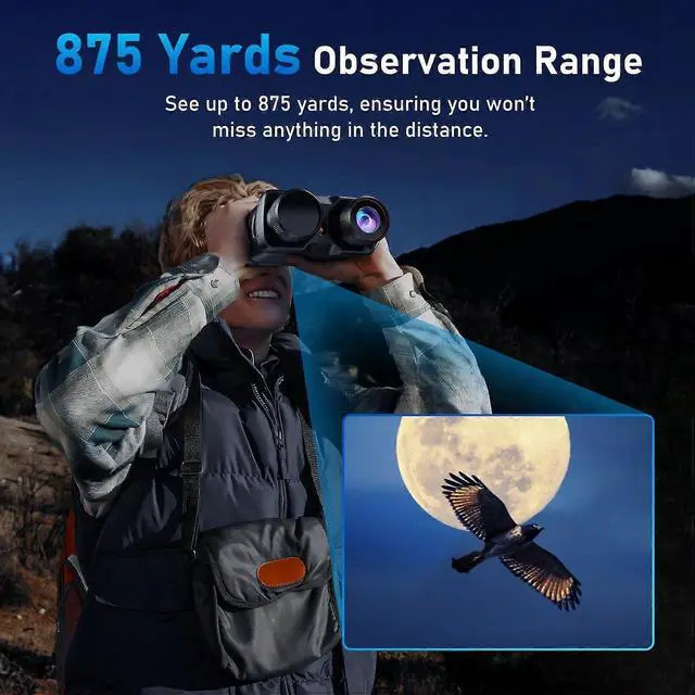 Alt view image 3 of 5 - Ecocleanpath Infrared Night Vision Goggles, 10x Zoom & 875-Yard Range, 1080P HD for Hunting Camping Surveillance (Black)