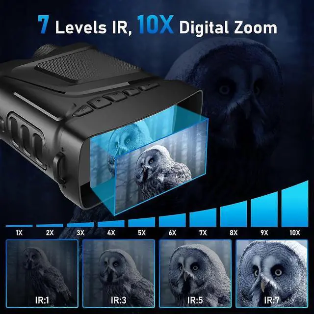 Alt view image 5 of 5 - Ecocleanpath Infrared Night Vision Goggles, 10x Zoom & 875-Yard Range, 1080P HD for Hunting Camping Surveillance (Black)