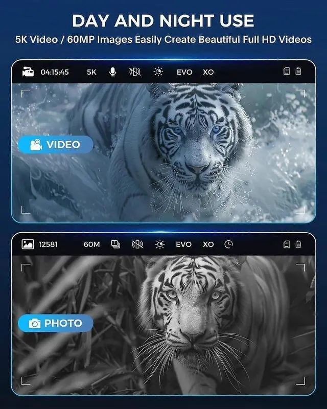 Alt view image 2 of 5 - Ecocleanpath Night Vision Goggles with 3'' Screen, 5K HD Video & 10x Zoom, Infrared Binoculars for Adults (Black)