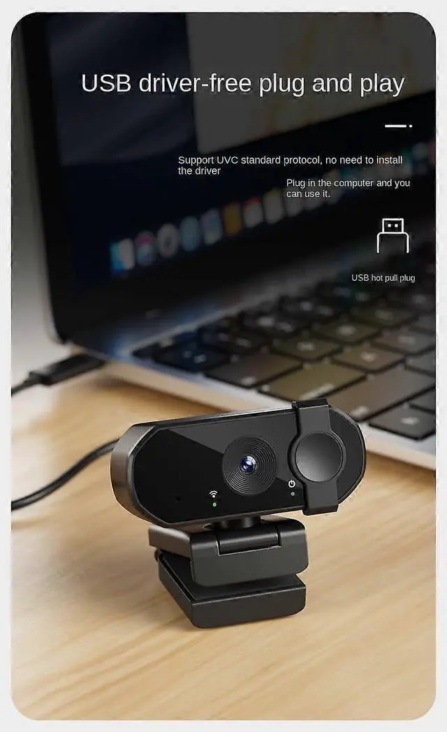 Alt view image 3 of 5 - Ecocleanpath 2K Webcam for PC & Laptop, 1440P HD Streaming, Plug & Play USB Camera with Noise-Cancelling Mic (Black)