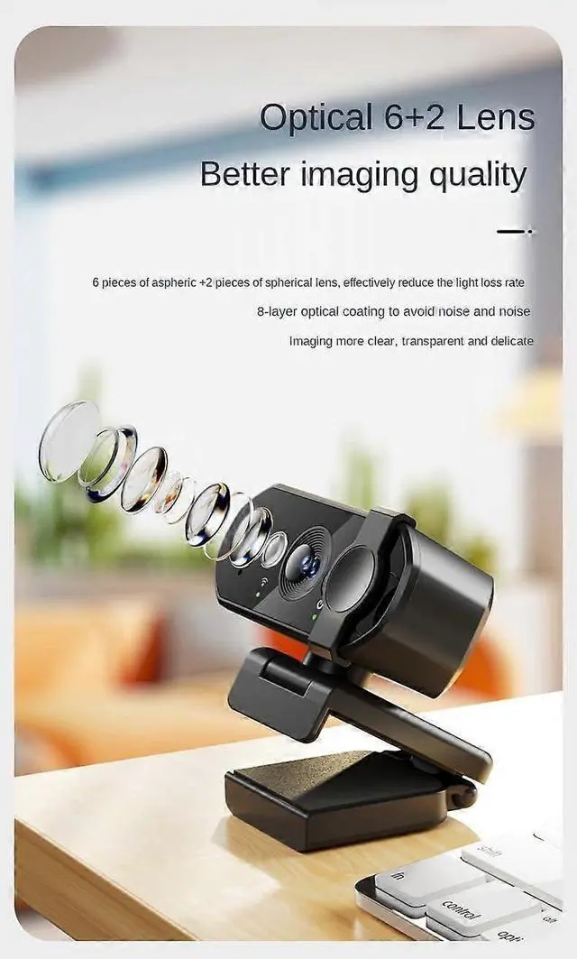 Alt view image 5 of 5 - Ecocleanpath 2K Webcam for PC & Laptop, 1440P HD Streaming, Plug & Play USB Camera with Noise-Cancelling Mic (Black)