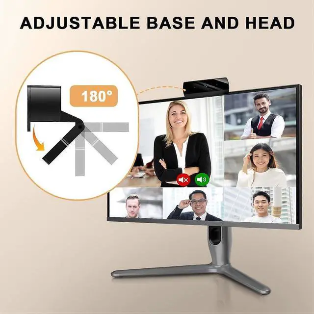 Alt view image 4 of 5 - Ecocleanpath 1080P HD Webcam with Light Correction & Noise-Canceling Mic for PC Video Calls & Streaming (Black)