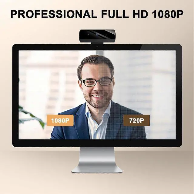 Alt view image 2 of 5 - Ecocleanpath 1080P HD Webcam with Light Correction & Noise-Canceling Mic for PC Video Calls & Streaming (Black)