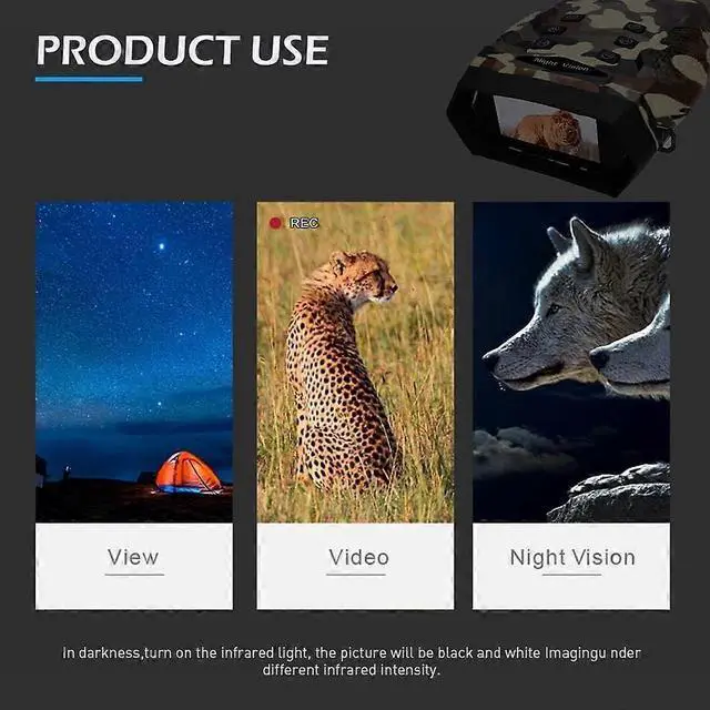 Alt view image 4 of 5 - Ecocleanpath 4K Digital Night Vision Goggles with Photo/Video Capture, 5x Magnification for Hunting & Surveillance (Black)