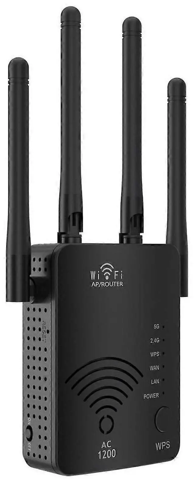 Main image of Ecocleanpath 5G Travel Router, 1200M Dual Band 300Mbps High Speed with 4 Antennas, Portable Black WiFi Hub