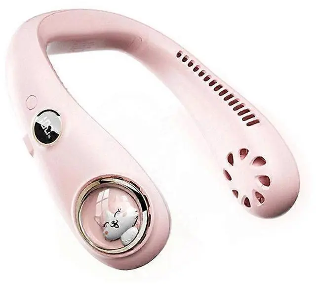 Main image of Ecocleanpath Portable Neck Fan with 3 Speeds & LED Display, 360° Cooling for Outdoor Travel & Indoor Use, Pink