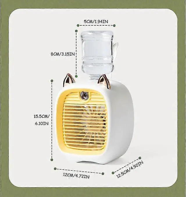 Alt view image 5 of 5 - Ecocleanpath Portable Fan with Nano Spray, 3-Speed Brushless Motor, 2400mAh Battery, Blue - Long-Lasting Cooling