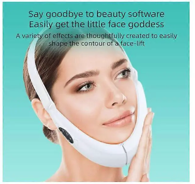 Alt view image 4 of 5 - Ecocleanpath White V-Face Massager: Micro-Current Facial Lifting, Red/Blue Light Therapy for Slimming & Anti-Aging