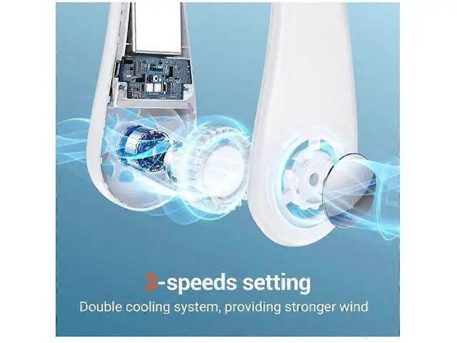 Alt view image 2 of 5 - Ecocleanpath Chonus FS_zzh_0615_35 Portable Neck Fan, 360° Cooling, 3-Speed, 8H Battery, Ultra-Quiet 31dB