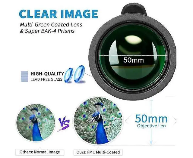 Alt view image 3 of 5 - Ecocleanpath 30x50 HD Monocular with Smartphone Adapter, BAK-4 Prism & FMC Lens for Bird Watching, Hunting, Hiking