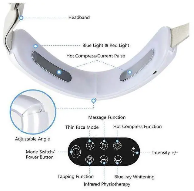 Alt view image 2 of 5 - Ecocleanpath White Electric V Face Massager - Microcurrent & Vibration Lifting, Double Chin Removal & Skin Tightening