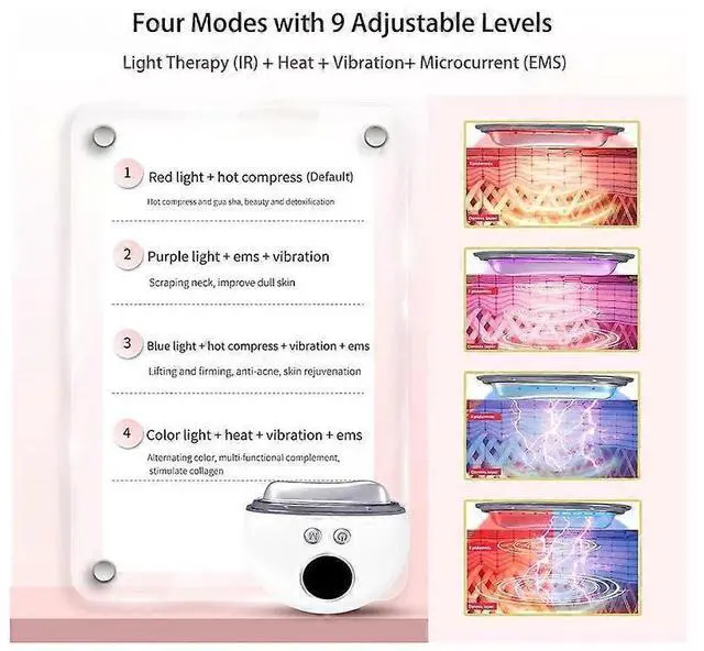 Alt view image 4 of 5 - Ecocleanpath Electric Gua Sha Facial Massager with Microcurrent, Heat & Vibration - White | Skin Lifting & Relaxation