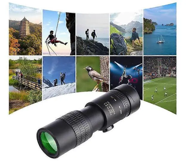 Alt view image 3 of 5 - Ecocleanpath 10-300x40mm BAK4 Monocular Telescope with Phone Holder & Tripod for Bird Watching, Black