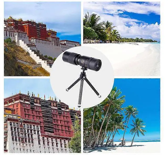 Alt view image 4 of 5 - Ecocleanpath 10-300x40mm BAK4 Monocular Telescope with Phone Holder & Tripod for Bird Watching, Black