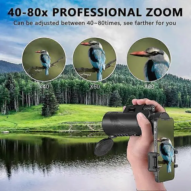 Alt view image 5 of 5 - Ecocleanpath High Power Monocular Telescope with Phone Adapter & Tripod, BAK-4 Prism for Stargazing, Bird Watching & Hunting
