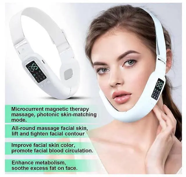 Alt view image 2 of 5 - Ecocleanpath V-Face Double Chin Eliminator Machine, 8 Modes & 15 Gear Intensities, Foldable Skin Tightening Device