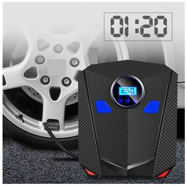 Alt view image 2 of 5 - Ecocleanpath 150 PSI Portable Car Tire Inflator Pump, 12V DC Auto Air Compressor with Cigarette Lighter Plug (Black)