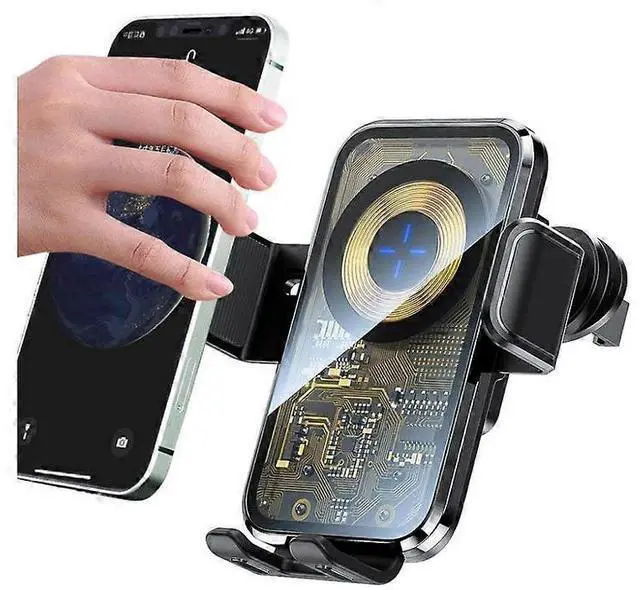 Main image of Ecocleanpath 15W Super Magnetic Car Phone Holder & Wireless Charger | Fast Charging Bracket, Black