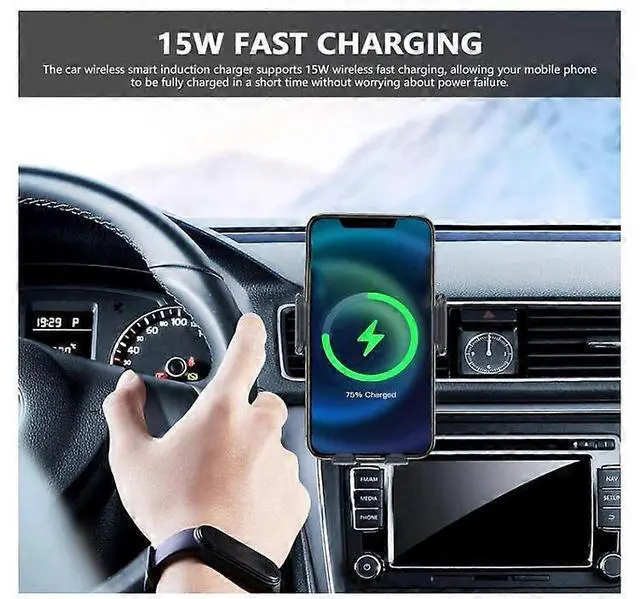 Alt view image 2 of 5 - Ecocleanpath 15W Super Magnetic Car Phone Holder & Wireless Charger | Fast Charging Bracket, Black
