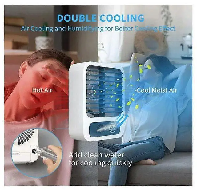 Alt view image 2 of 5 - Ecocleanpath FS04021 Portable Mini Fan with Mist Humidification, 3 Speeds & USB Rechargeable for Desk/Cooling