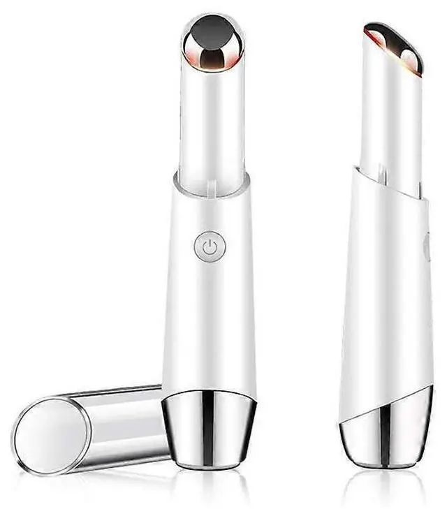 Main image of Ecocleanpath Heated Eye Massager Wand 40, Rechargeable Blue & Red Light Therapy for Dark Circles, Puffiness & Anti-Aging (White)