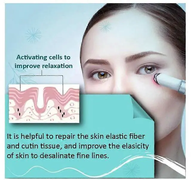 Alt view image 4 of 5 - Ecocleanpath Heated Eye Massager Wand 40, Rechargeable Blue & Red Light Therapy for Dark Circles, Puffiness & Anti-Aging (White)