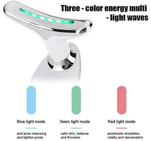 Alt view image 3 of 5 - Ecocleanpath V-Shaped Skin Tightening Machine, 3-Mode Anti-Wrinkle Facial & Neck Massager, 7000/min Vibration, White