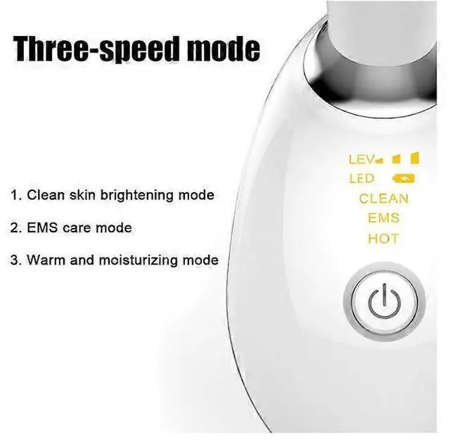 Alt view image 5 of 5 - Ecocleanpath V-Shaped Skin Tightening Machine, 3-Mode Anti-Wrinkle Facial & Neck Massager, 7000/min Vibration, White