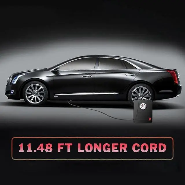 Alt view image 4 of 5 - Ecocleanpath 100PSI Portable Tire Inflator Air Compressor for Car, Motorcycle - Fast Inflation, LED Light, Black