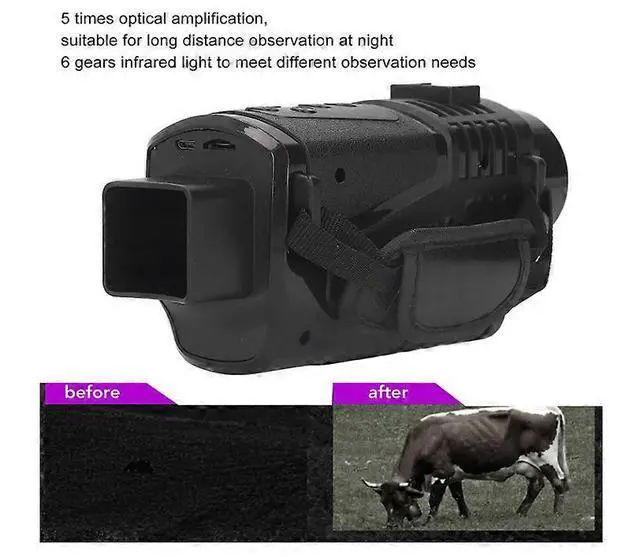 Alt view image 3 of 5 - Ecocleanpath Digital Night Vision Monocular 1080p HD, 5X Zoom & Infrared for Darkness, Black
