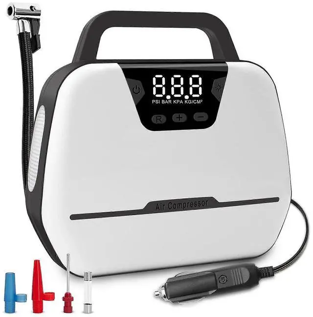 Main image of Ecocleanpath Portable Tire Inflator 12V Air Compressor, 150PSI Auto Pump with Digital Display & LED Light for Car, Bike, Ball