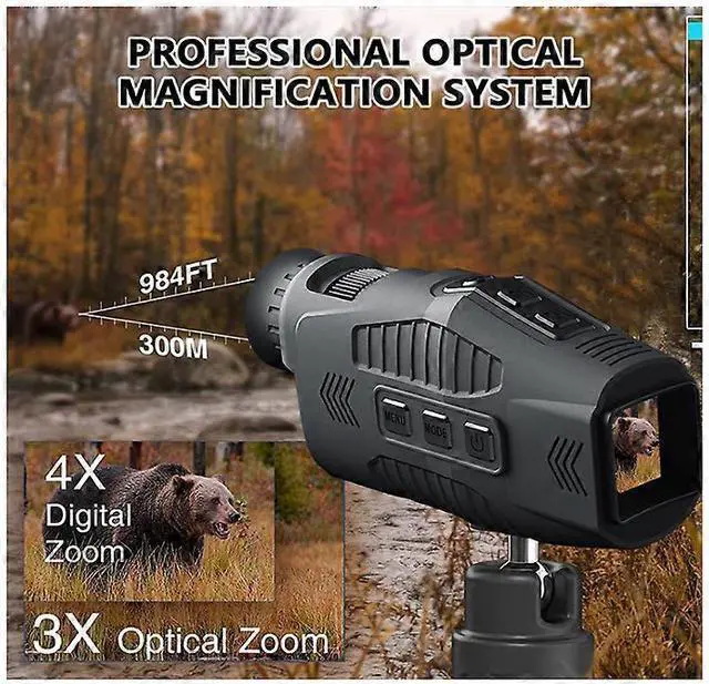 Alt view image 3 of 5 - Ecocleanpath 1080p Infrared Night Vision Monocular, 5x Zoom & 984ft Range for Hunting & Wildlife
