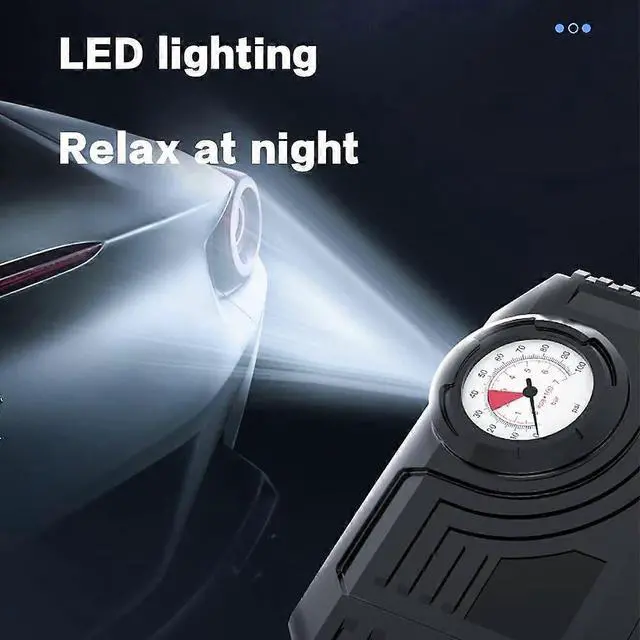 Alt view image 2 of 5 - Ecocleanpath Portable 12V 150PSI Tire Inflator with Digital Display & LED Light for Car, Motorcycle, Bike, Balls (Black)