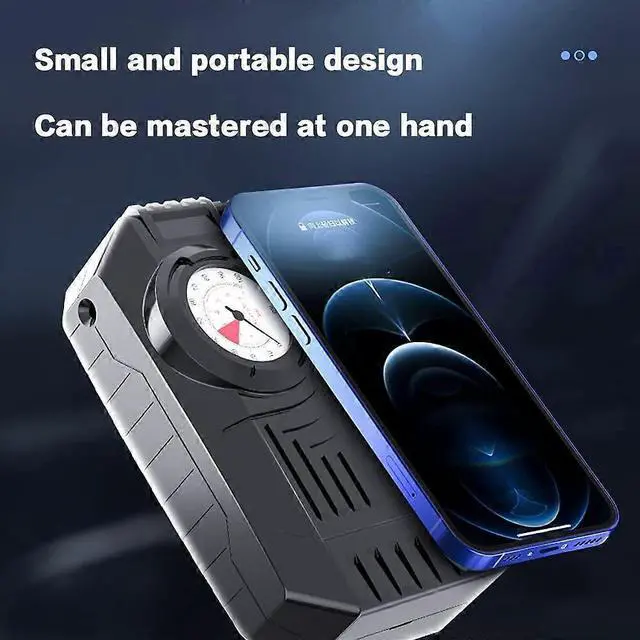 Alt view image 5 of 5 - Ecocleanpath Portable 12V 150PSI Tire Inflator with Digital Display & LED Light for Car, Motorcycle, Bike, Balls (Black)