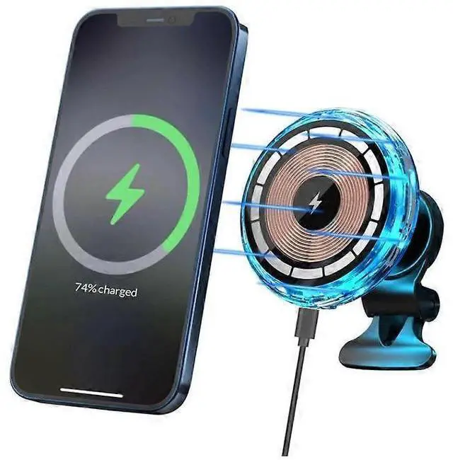 Main image of Ecocleanpath Upgraded Wireless Magnetic Car Charger for iPhone 15/14/13/12 Series, Auto-Alignment & 10W Fast Charging (Black)