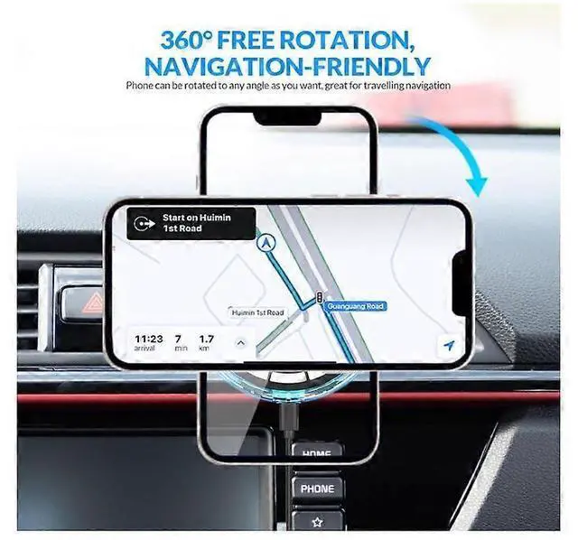 Alt view image 5 of 5 - Ecocleanpath Upgraded Wireless Magnetic Car Charger for iPhone 15/14/13/12 Series, Auto-Alignment & 10W Fast Charging (Black)