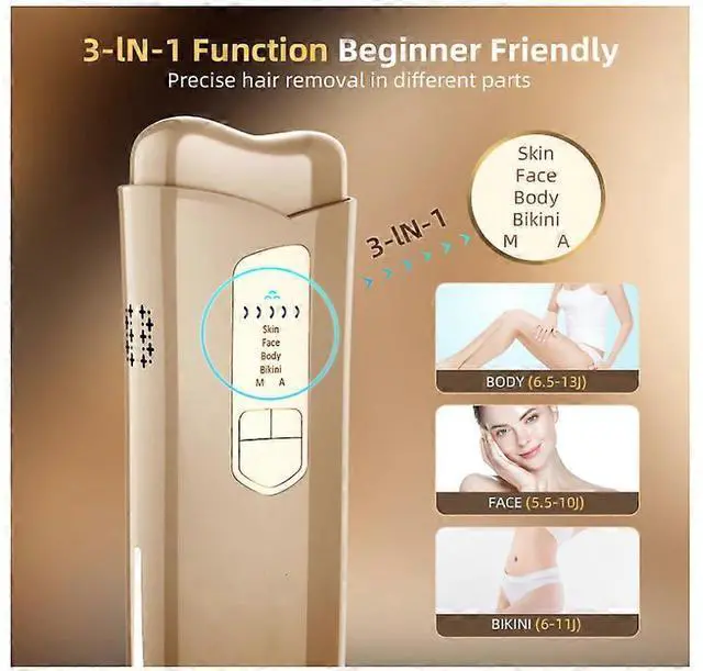 Alt view image 3 of 5 - Ecocleanpath Pulser IPL Hair Removal Device: Permanent Pain-Free with Ice Cooling, 5 Energy Levels (Brown)