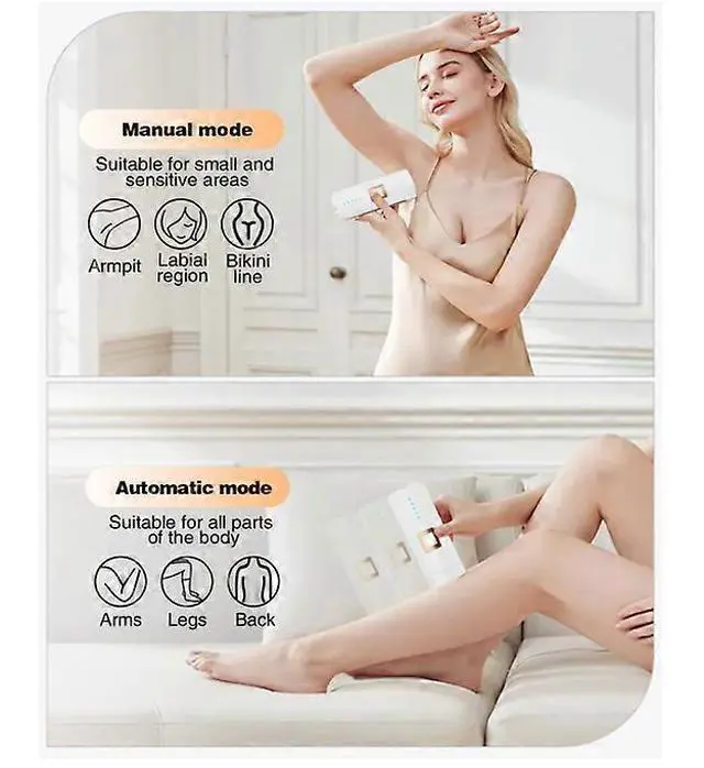 Alt view image 3 of 4 - Ecocleanpath Upgraded IPL Laser Hair Removal Device, 999,900 Flashes Permanent for Face Legs Arms Bikini Line, 5 Levels, White