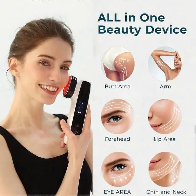 Alt view image 3 of 5 - Ecocleanpath 6-in-1 Skin Tightening Machine with Red Light Therapy - Wrinkle Removal & Rejuvenation, White