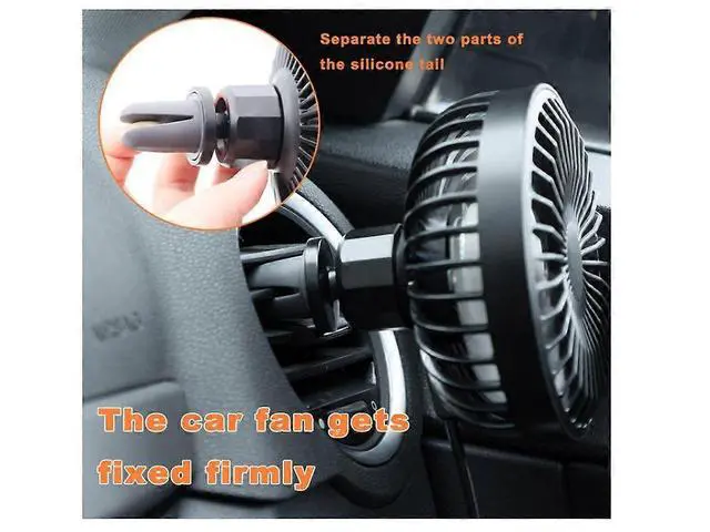 Alt view image 3 of 5 - Ecocleanpath FS04028 Portable Mini Fan, 360° Adjustable Clip-On Car Fan with 3 Speeds & Night Light