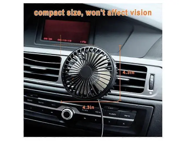 Alt view image 4 of 5 - Ecocleanpath FS04028 Portable Mini Fan, 360° Adjustable Clip-On Car Fan with 3 Speeds & Night Light