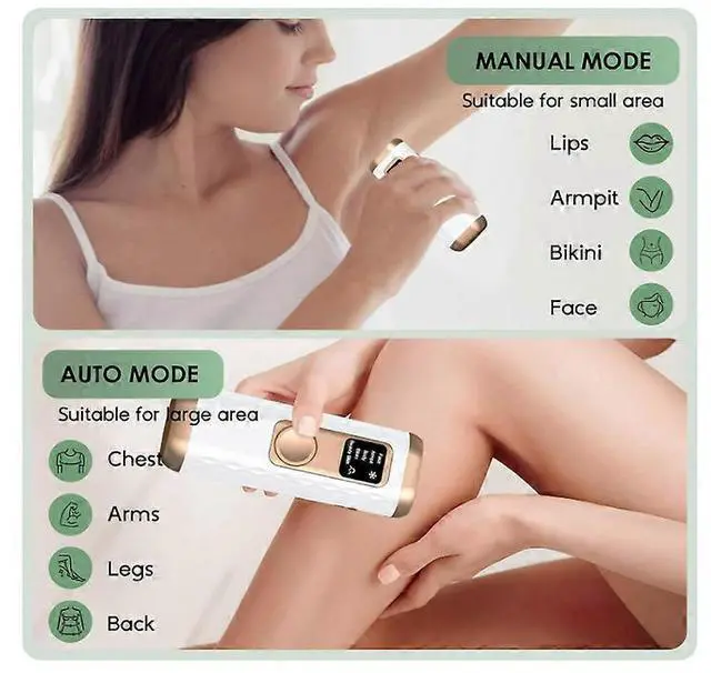 Alt view image 2 of 4 - Ecocleanpath IPL Laser Hair Removal Device with Ice Cooling - 5 Energy Levels, Painless At-Home Hair Removal (White)