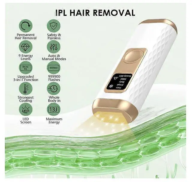 Alt view image 3 of 4 - Ecocleanpath IPL Laser Hair Removal Device with Ice Cooling - 5 Energy Levels, Painless At-Home Hair Removal (White)