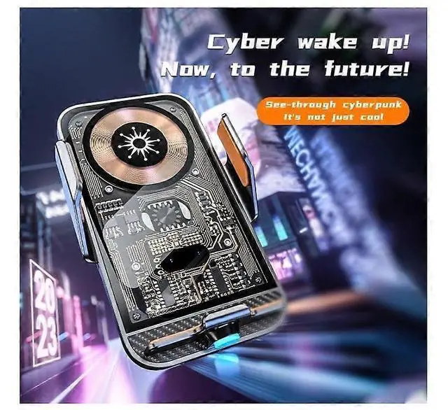 Alt view image 2 of 5 - Ecocleanpath 15W Auto Sensor Car Phone Holder Wireless Charger with Transparent Design, Fast Charging & 360° Rotation (Gray)