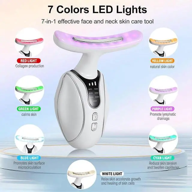 Alt view image 4 of 5 - Ecocleanpath Portable Skin Tightening Device, 7 Massage Modes for Face & Neck Lifting, EMS Anti-Wrinkle Massager (White)