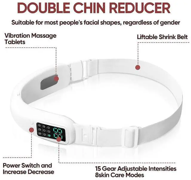 Alt view image 3 of 5 - Ecocleanpath Intelligent V-Face Device: 8 Modes & 15 Intensities for Double Chin Reduction & Jawline Contouring - White