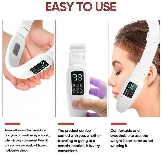 Alt view image 4 of 5 - Ecocleanpath Intelligent V-Face Device: 8 Modes & 15 Intensities for Double Chin Reduction & Jawline Contouring - White